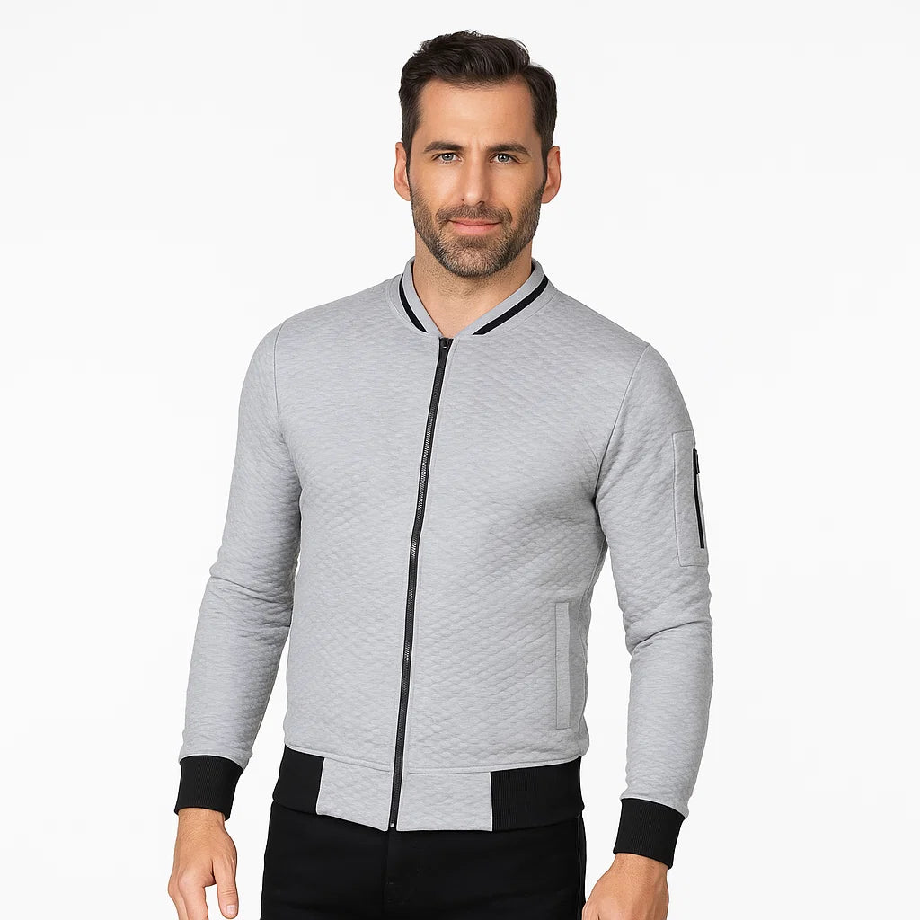 Men_Bomber_Jacket_Ribbed_Trim_Light_Gray_Arc&Loom