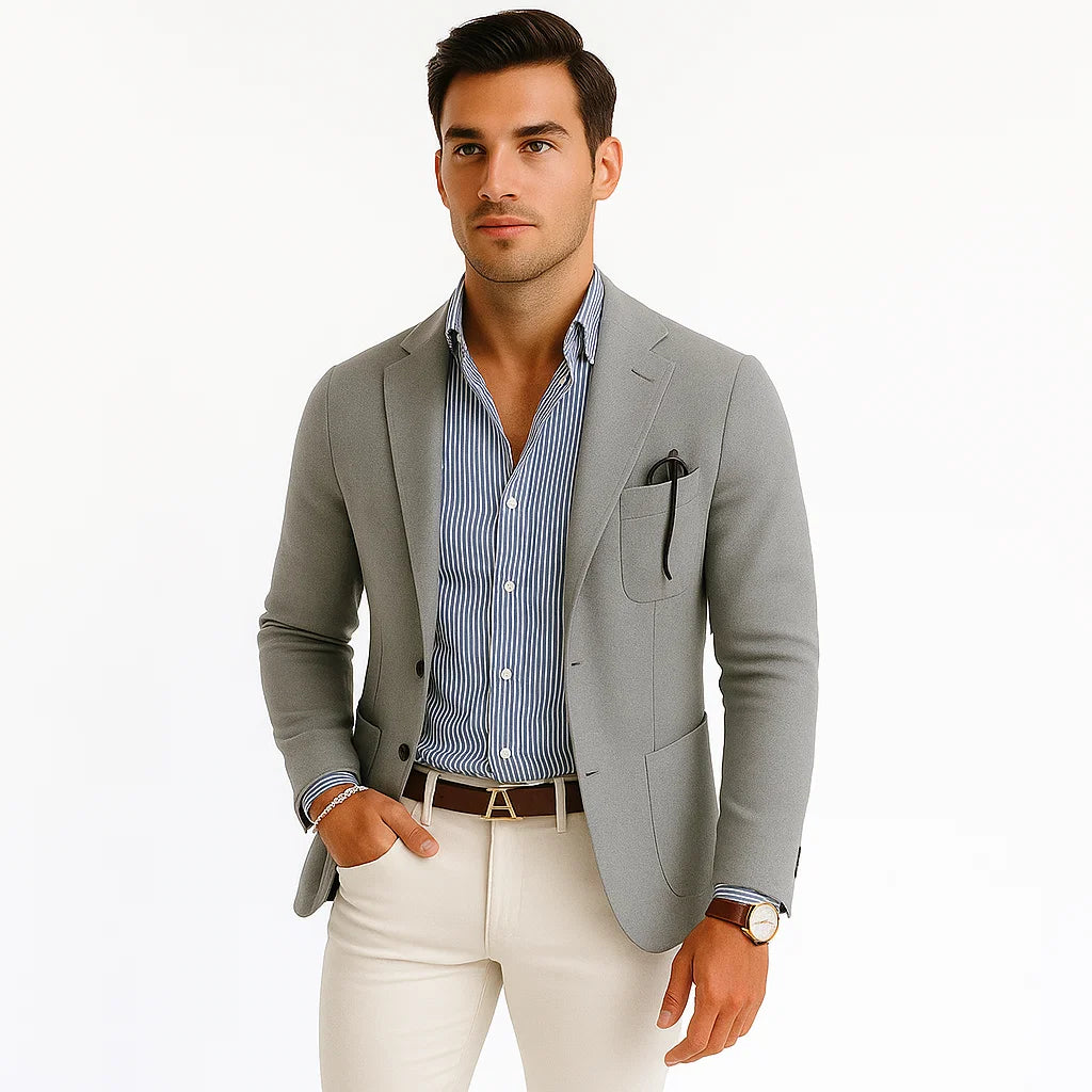 Classic Men’s Casual Blazer Tailored Fit Flap Pocket