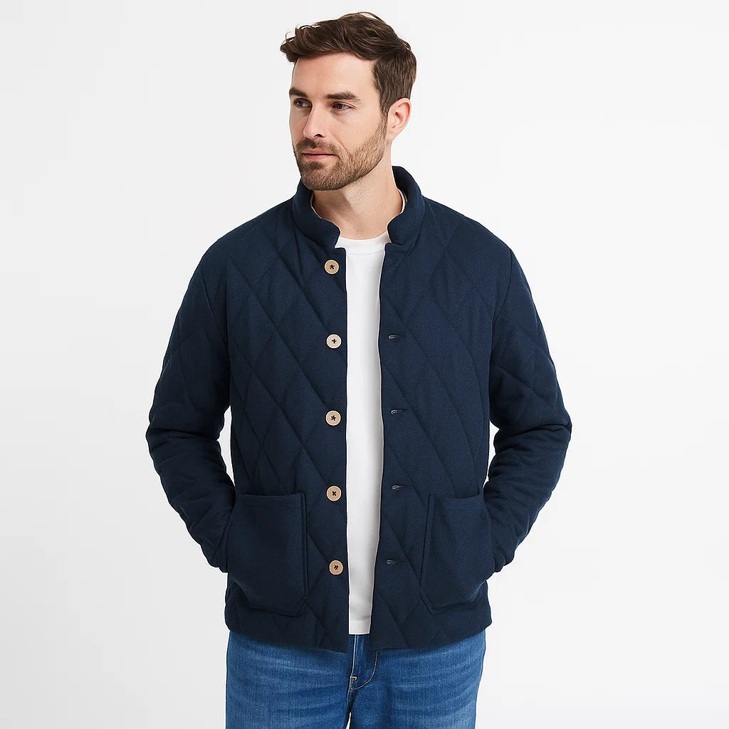 Men_Quilted_Cotton_Coat_Blue_Warm_Casual_Outerwear_Arc&Loom