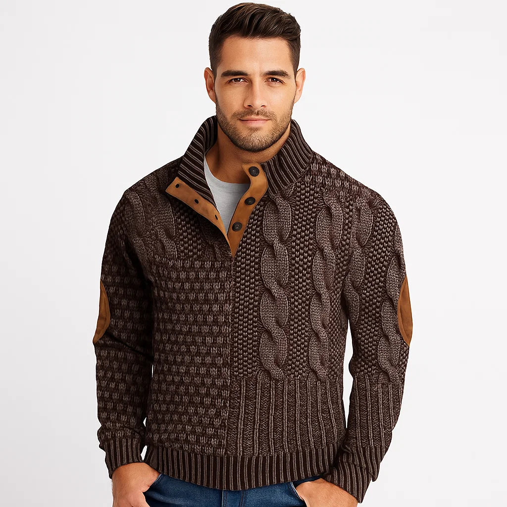Men_Stylish_Cable_Knit_Sweater_Brown_Elbow_Patches_Regular_Fit_Arc&Loom