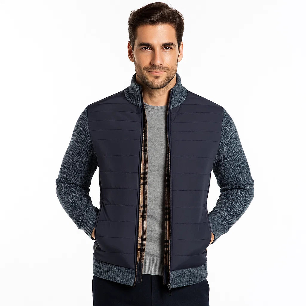 Men_Hybrid_Jacket_Blue_Slim_Fit_Stand_Collar_Arc&Loom