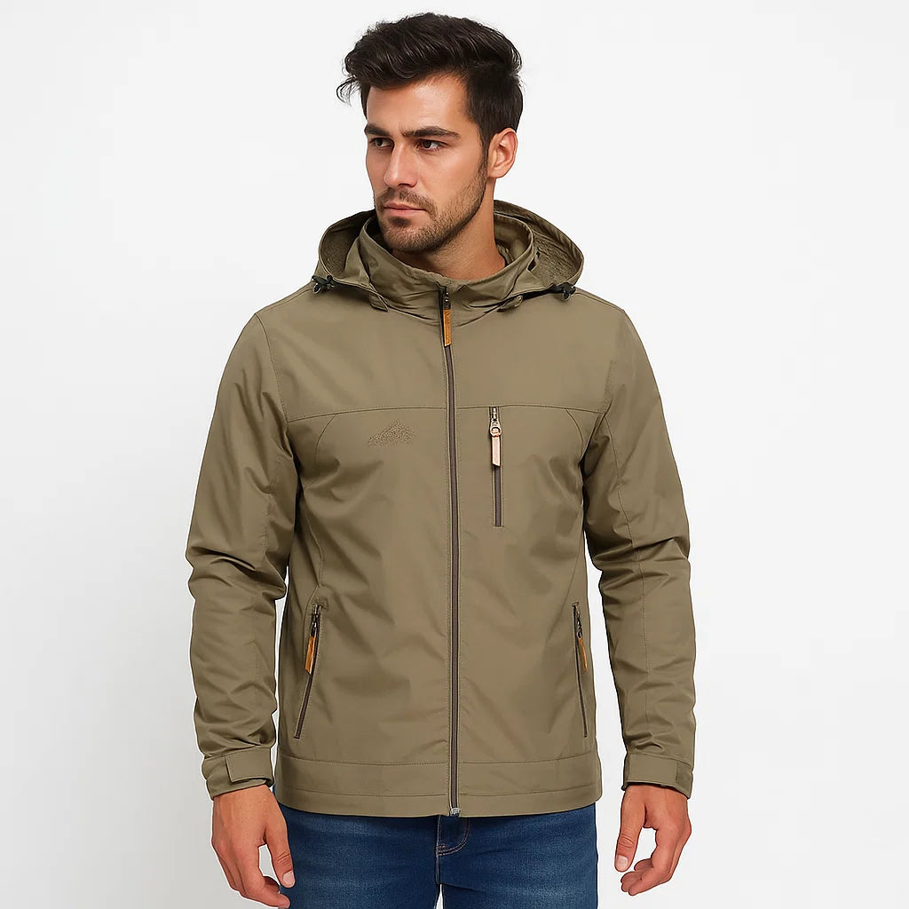 Men_Waterproof_Hooded_Jacket_Khaki_Casual_Fit_Arc&Loom