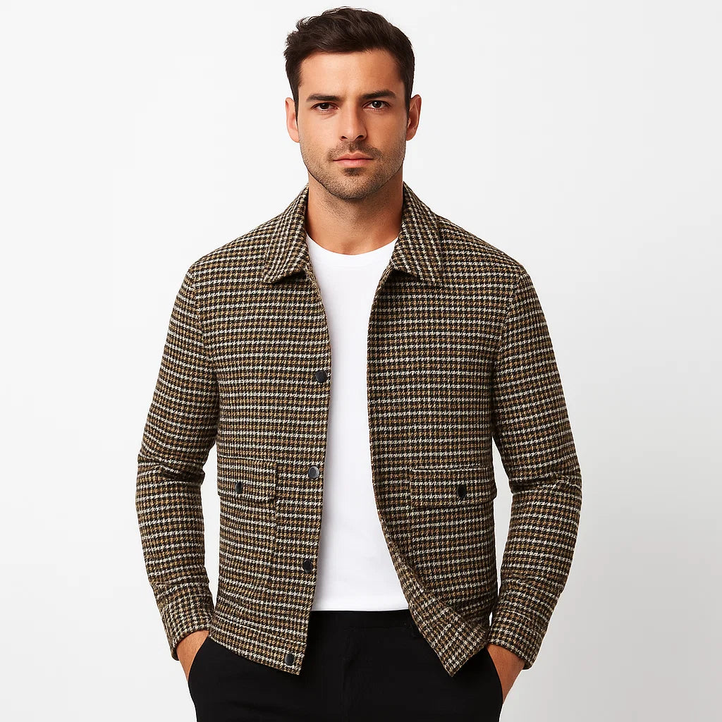 Men_Wool_Blend_Jacket_Bown_Regular_Fit_Micro_Check_Arc&Loom
