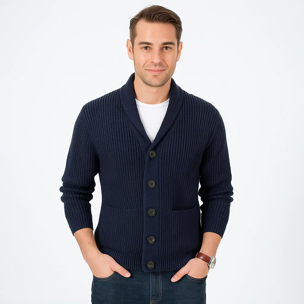 Men's_Cardigan_Dark_Blue_Chunky_Ribbed_Knit_Arc&Loom