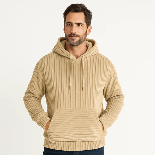 Men_Corduroy_Hoodie_Kangaroo_Pocket_Khaki_Arc&Loom