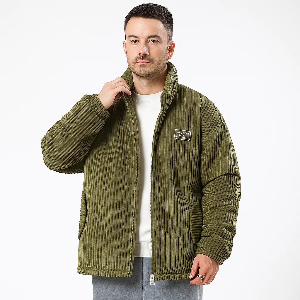 Men_Padded_Corduroy_Jacket_Green_Relaxed_Fit_Winter_Style_Arc&Loom