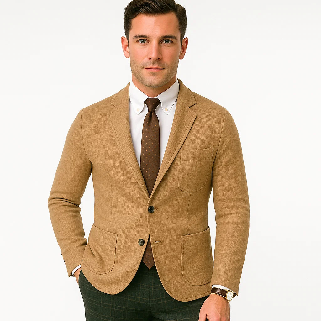 Classic Men’s Casual Blazer Tailored Fit Flap Pocket