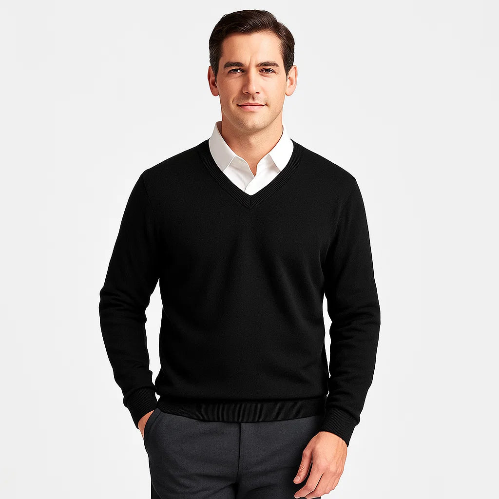 Men_V_Neck_Sweater_Black_Slim_Fit_Long_Sleeve_Knit_Arc&Loom