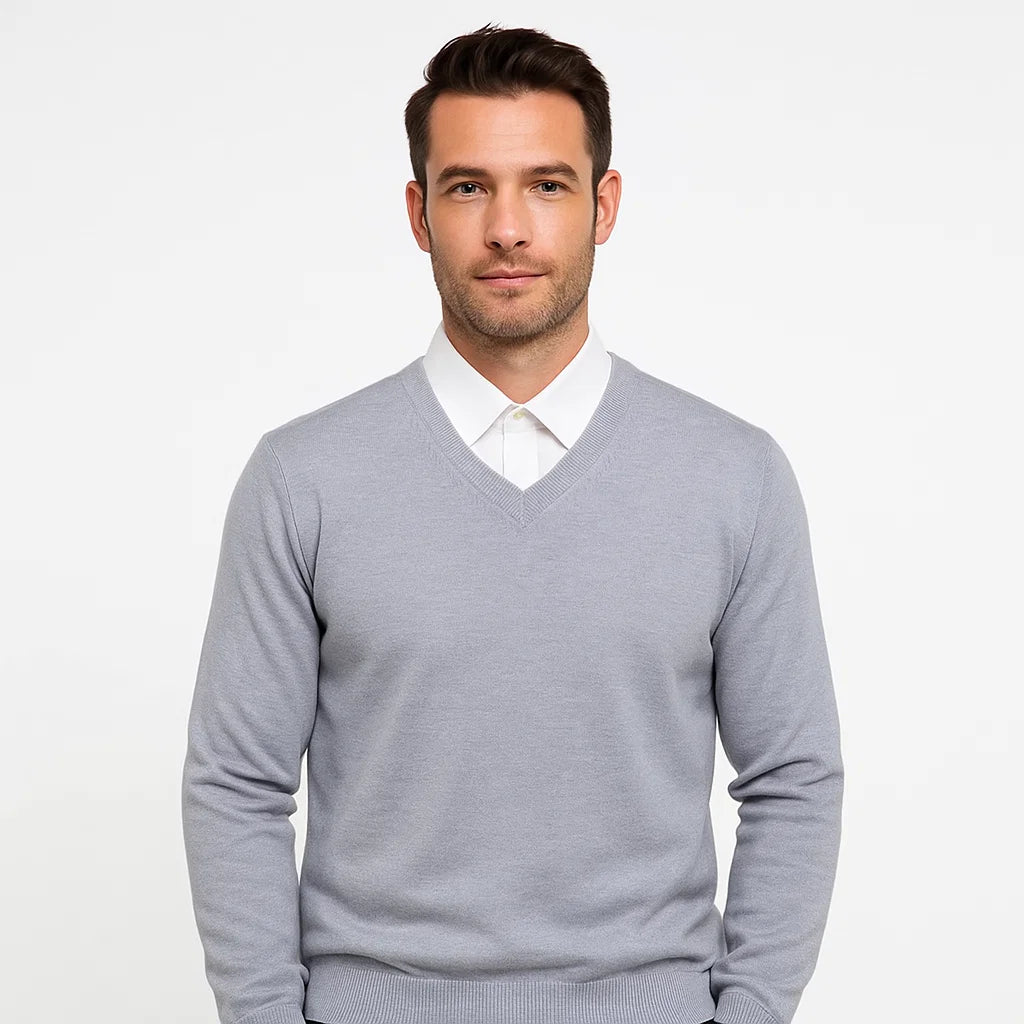 Men_V_Neck_Sweater_Gray_Slim_Fit_Long_Sleeve_Knit_Arc&Loom