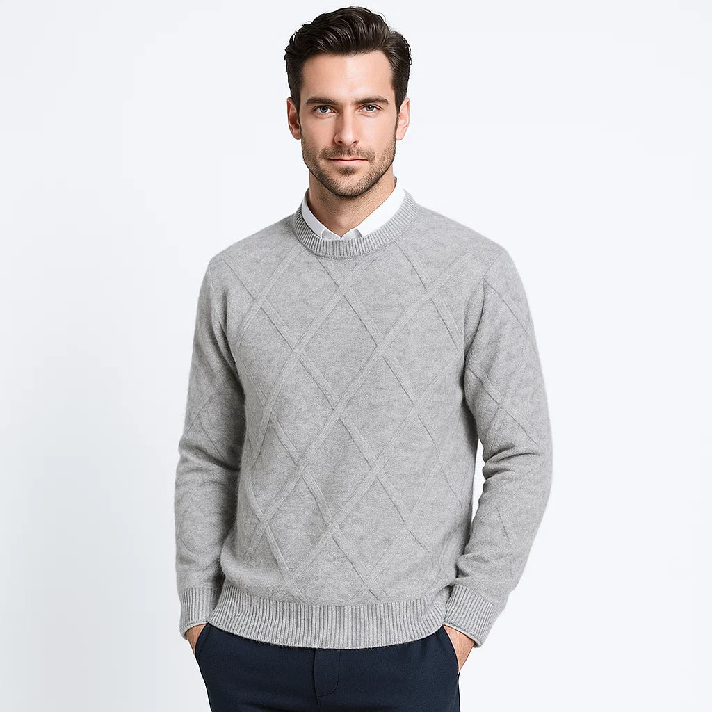 Men_Cashmere_Sweater_Gray_Round_Neck_Luxury_Soft_Knit_Arc&Loom