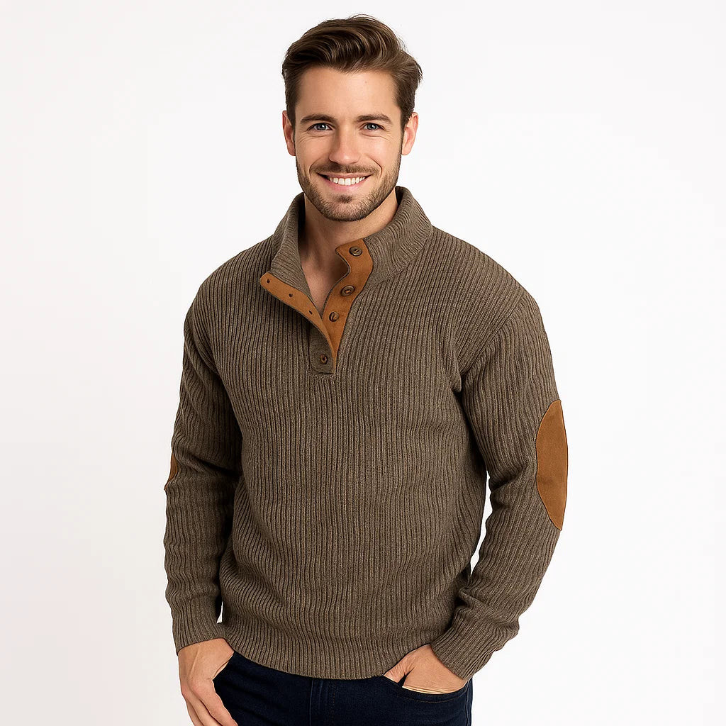 Men_Wool_Blend_Sweater_Brown_Soft_Elbow_Patches_Regular_Fit_Arc&Loom