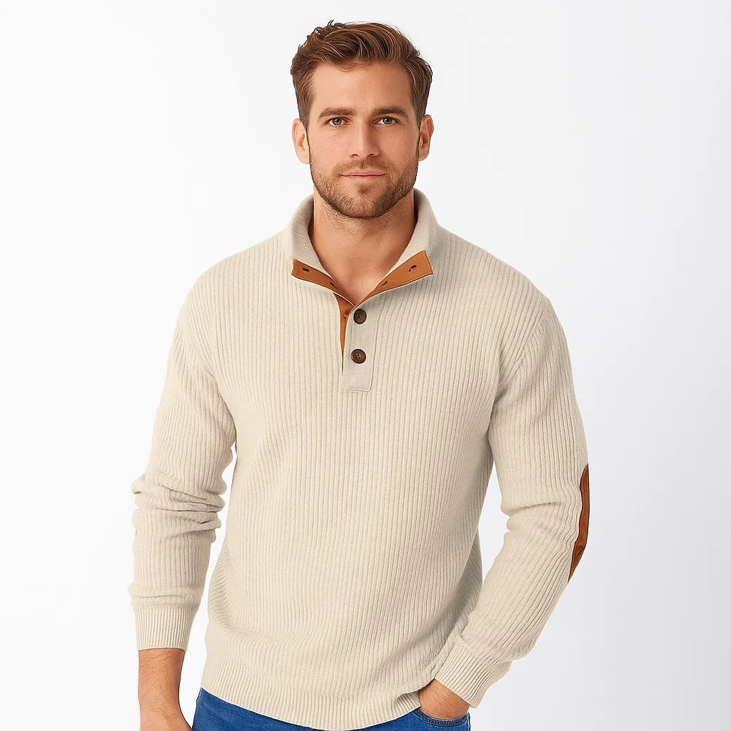 Men_Wool_Blend_Sweater_Beige_Soft_Elbow_Patches_Regular_Fit_Arc&Loom
