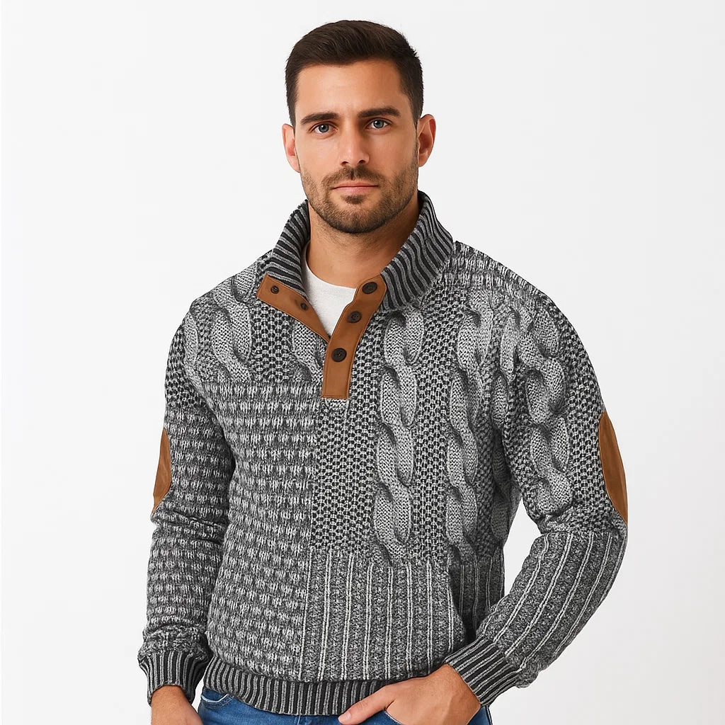 Men_Stylish_Cable_Knit_Sweater_Light_Gray_Elbow_Patches_Regular_Fit_Arc&Loom