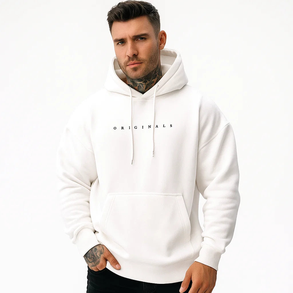 Men_Streetwear_Hoodie_White_Relaxed_Fit_ArcLoom