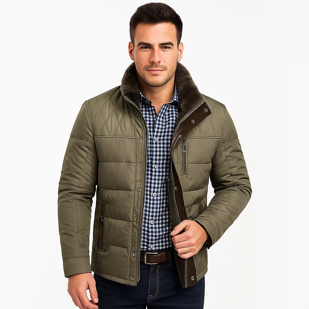 Men_Quilted_Winter_Jacket_Khaki_Stand_Collar_Regular_Fit_Arc&Loom