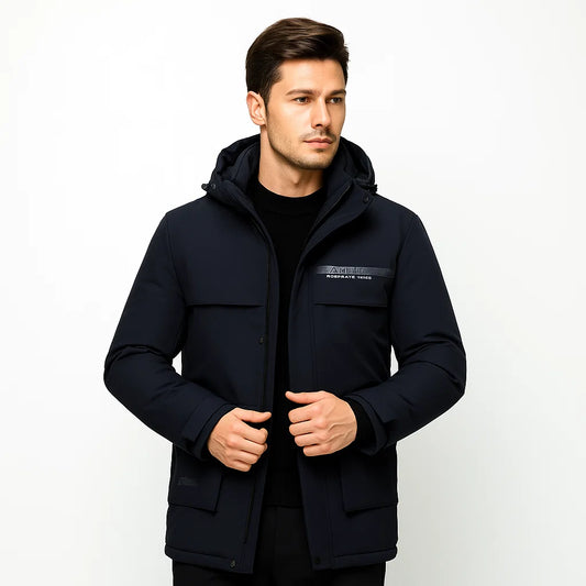 Men_Hooded_Insulated_Jacket_Blue_Mid_Length_Relaxed_Fit_Arc&Loom