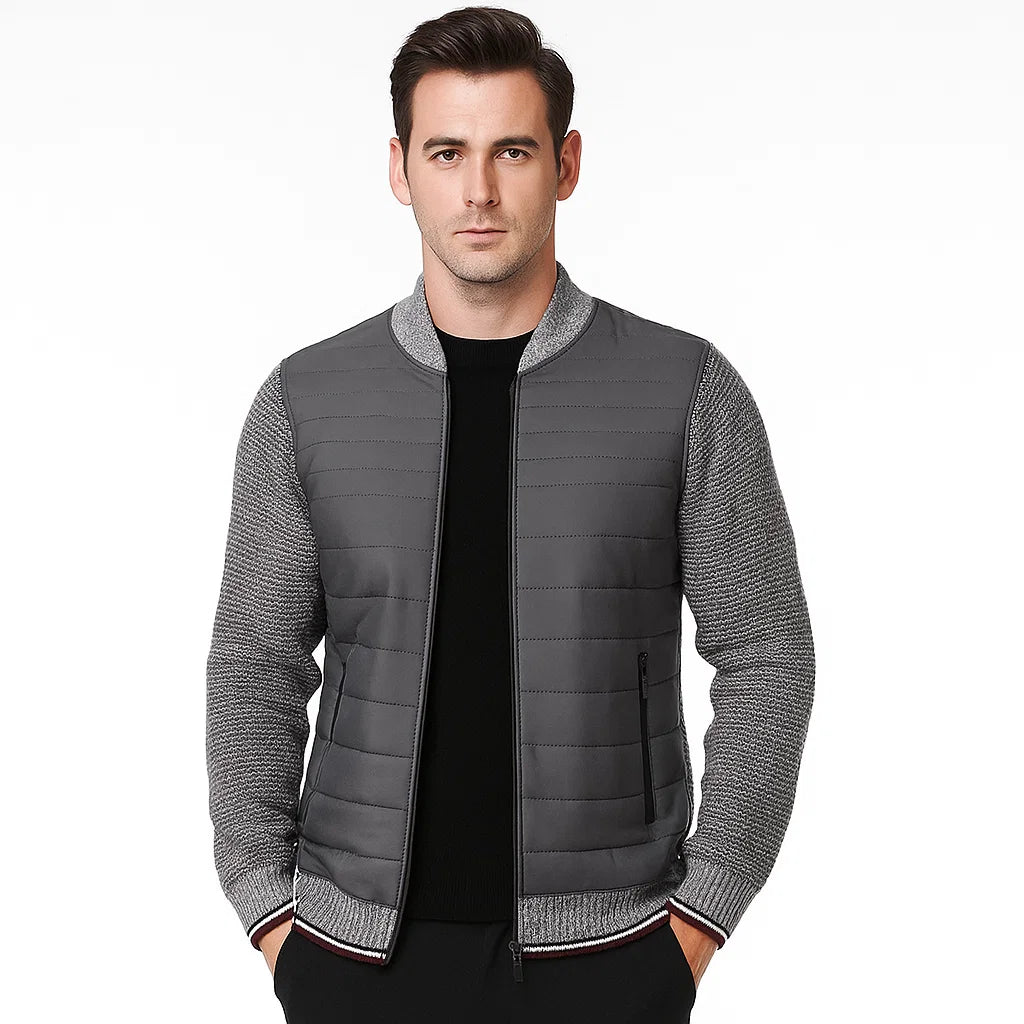 Men_Hybrid_Fabric_Jacket_Light_Gray_Stand_Collar_Full_Zip_Arc&Loom