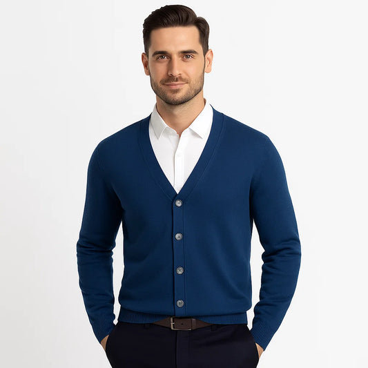 Men_V_Neck_Sweater_Navy_Blue_Cashmere_Wool_Blend_Classic_Fit_Arc&Loom