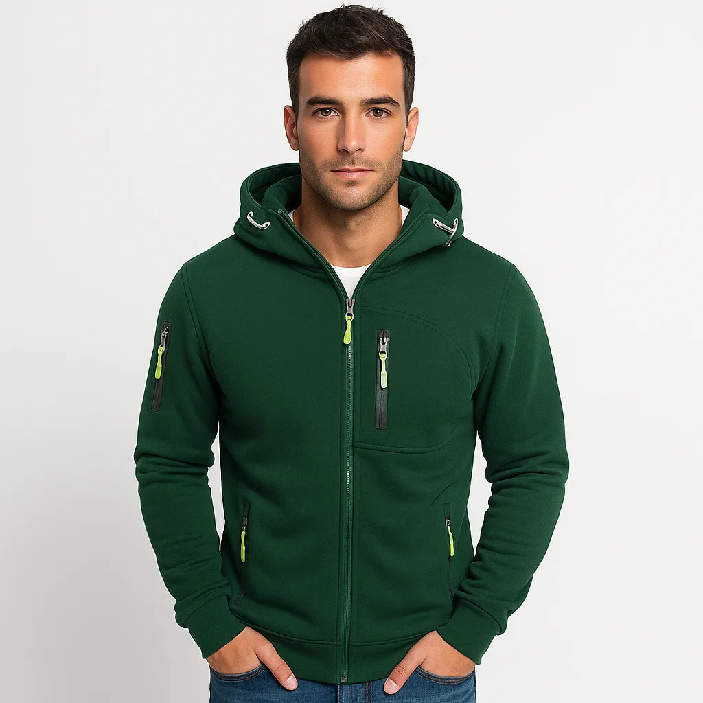 Men_Comfortable_Hoodie_Green_Cotton_Blend_Casual_Fit_Arc&Loom