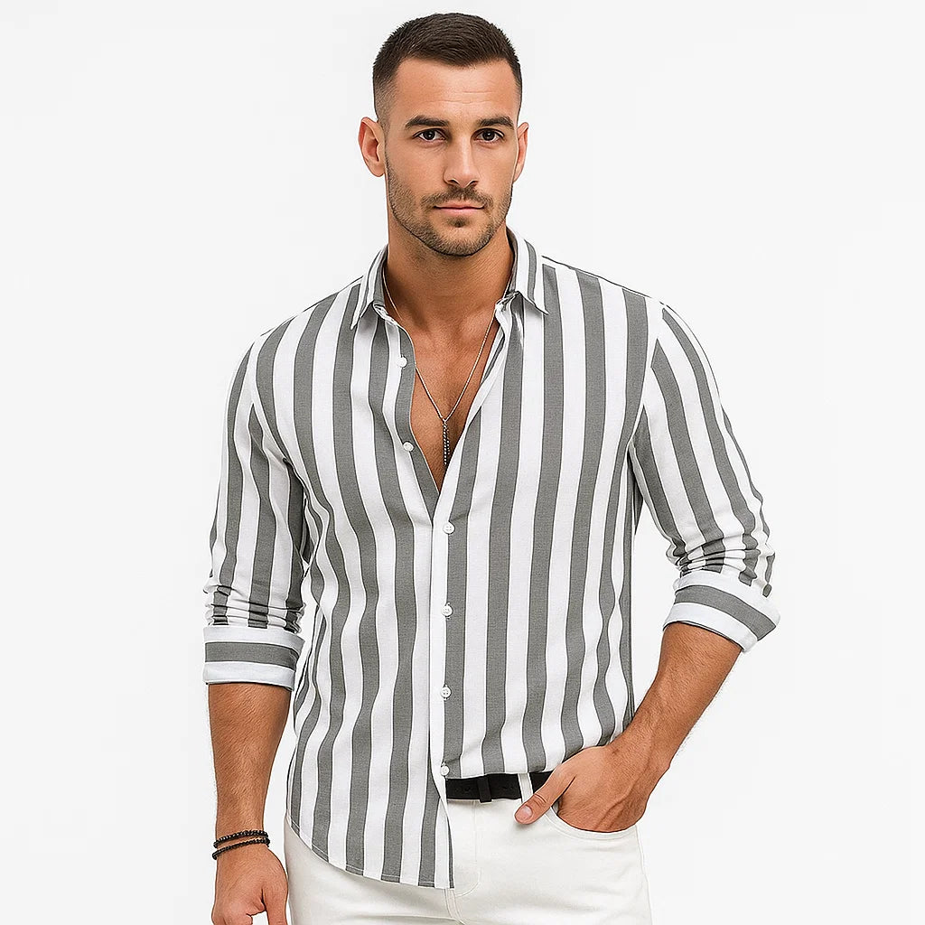 Men_Striped_Linen_Shirt_Dark_Gray_Relaxed_Fit_Cotton_Blend_Arc&Loom