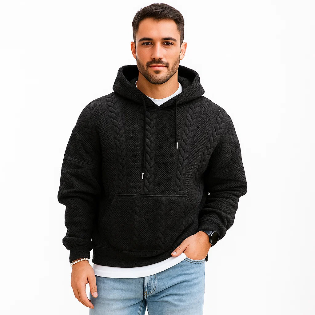 Men_Cable_Knit_Hoodie_Black_Quilted_Zip_Front_Arc&Loom