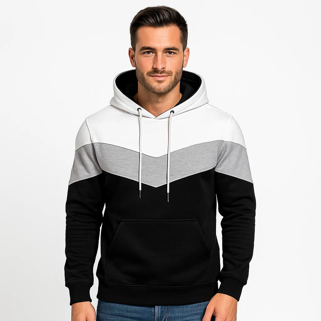 Men_Comfortable_Fit_Hoodie_White_Black_Drawstring_Casual_Wear_Arc&Loom