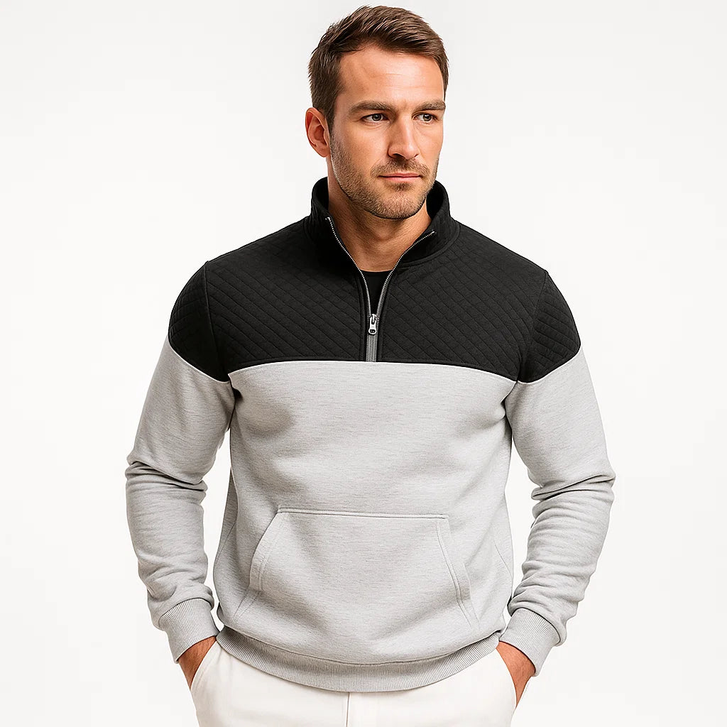 Men_Sweatshirt_Gary_Quilted_Shoulder_Half_Zip_Arc&Loom