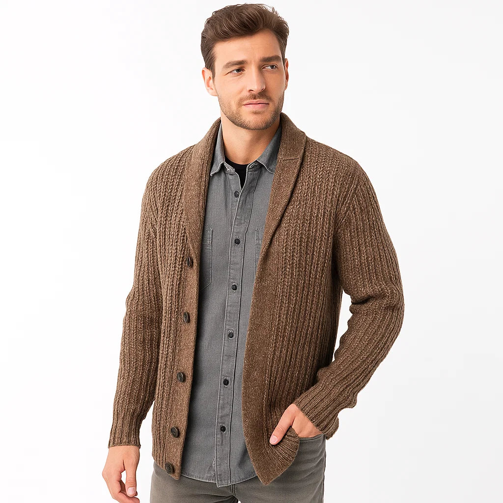 Men_Cardigan_Brown_Classic_Fit_Button_Front_Arc&Loom