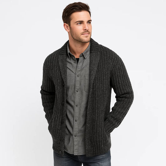 Men_Cardigan_Dark_Gray_Classic_Fit_Button_Front_Arc&Loom