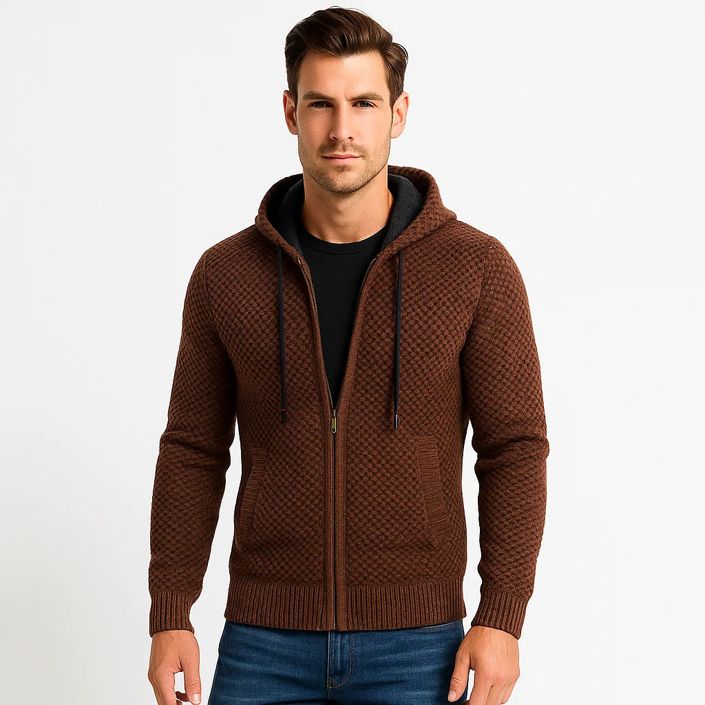 Men_Warm_Cardigan_Brown_Fleece_Classic_Fit_Arc&Loom