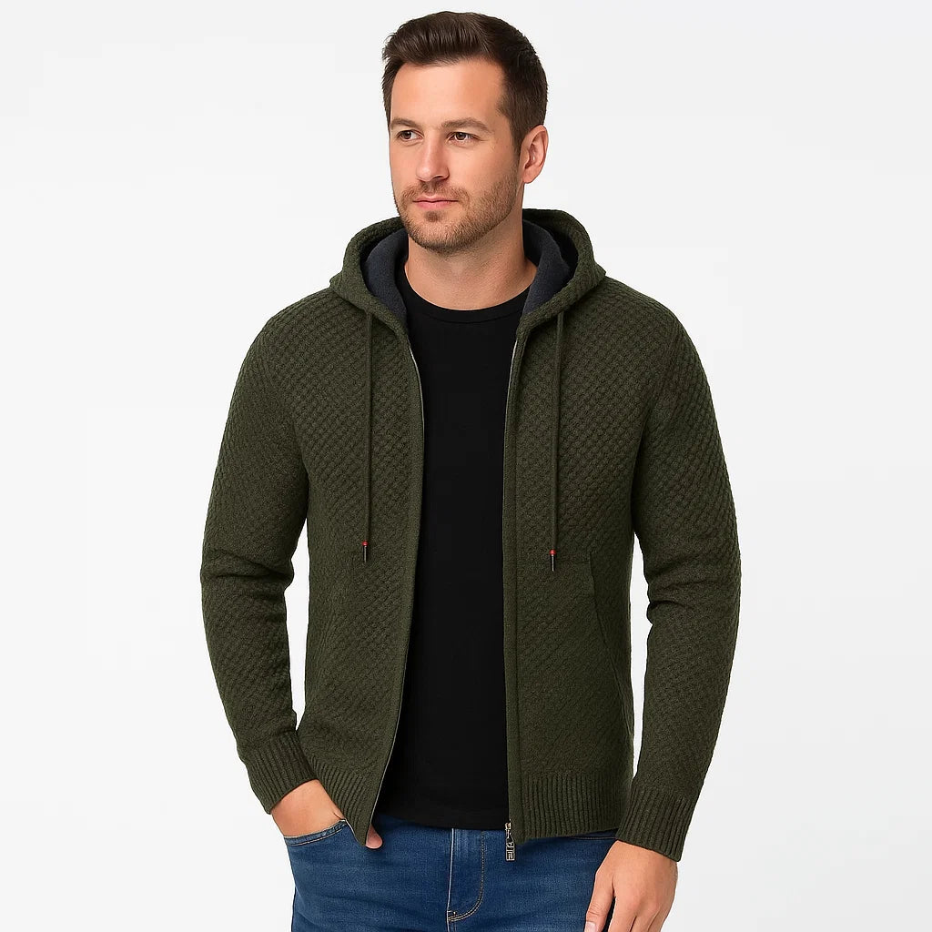 Men_Warm_Cardigan_Green_Fleece_Classic_Fit_Arc&Loom