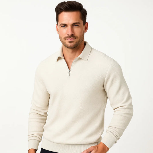 Men_Merino_Sweater_White_Geometric_Pattern_Zip_Neck_Arc&Loom