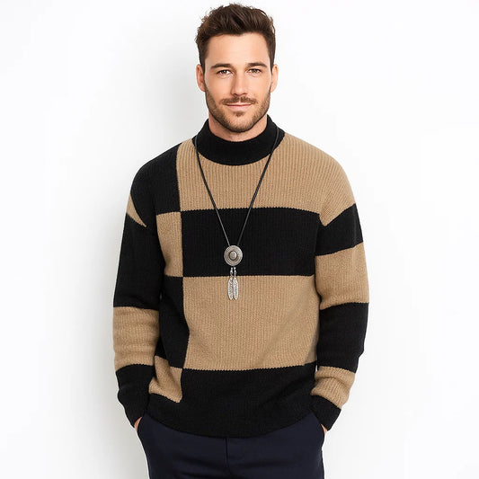 Men_Stylish_Sweater_Brown_Monochrome_Knit_Modern_Fit_Arc&Loom
