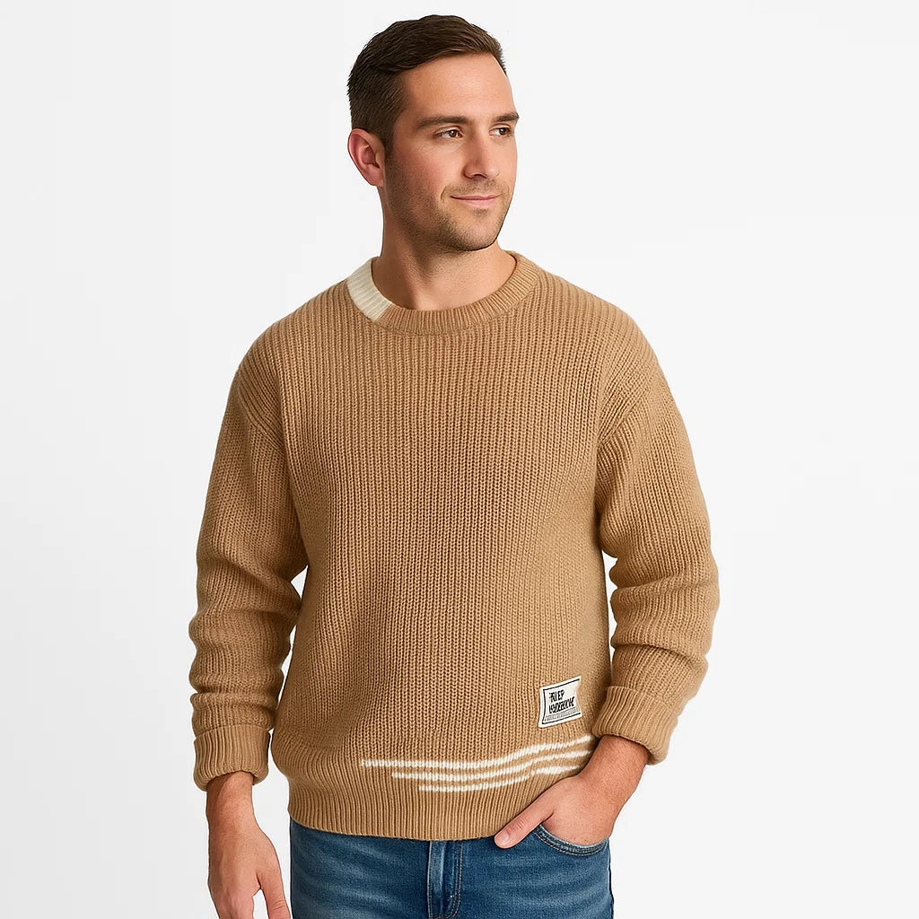 Men_Crewneck_Sweater_Khaki_Soft_Knit_Relaxed_Fit_Arc&Loom