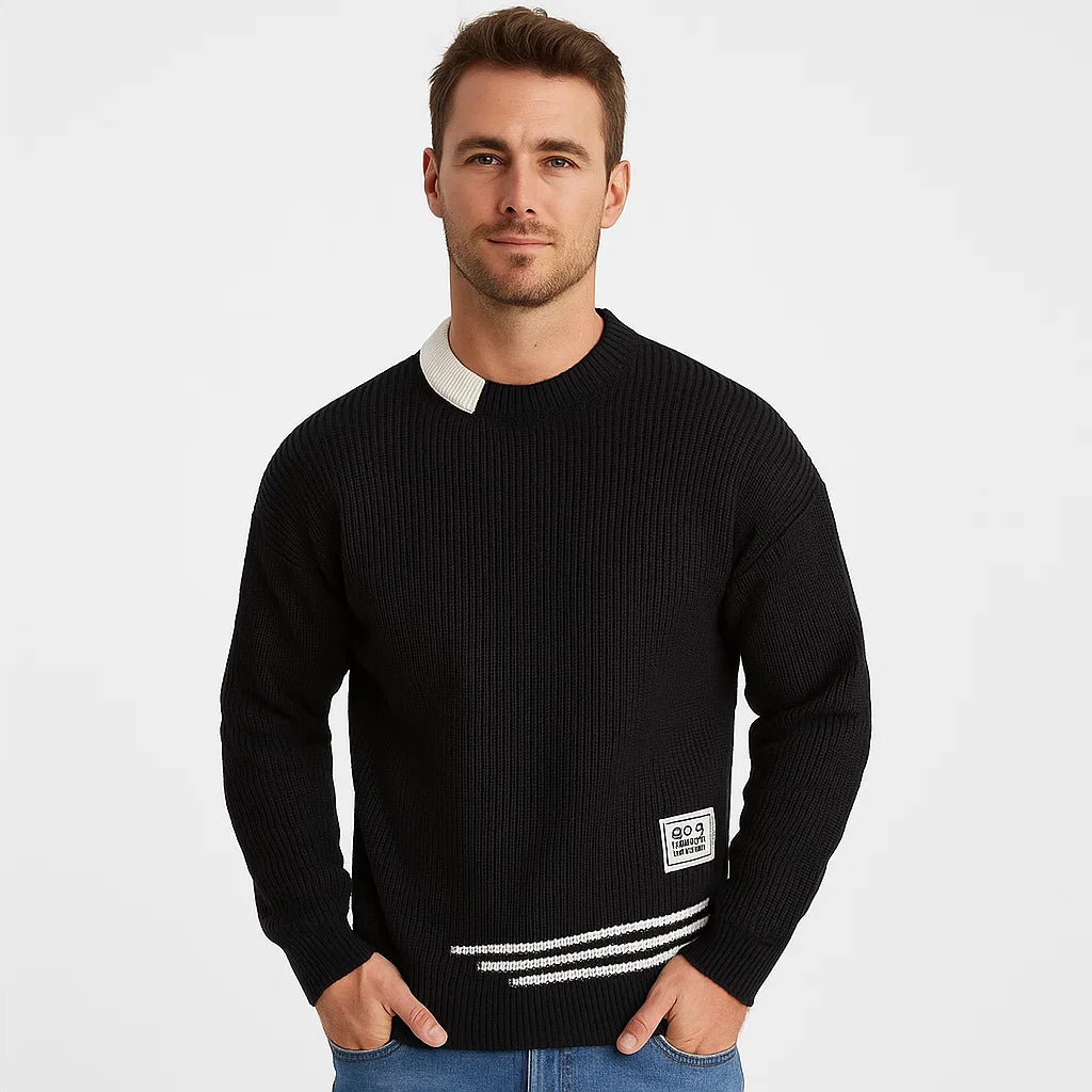 Men_Crewneck_Sweater_Black_Soft_Knit_Relaxed_Fit_Arc&Loom