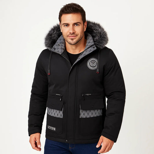 Men_Insulated_Down_Jacket_Black_Lightweight_Fur_Lined_Arc&Loom