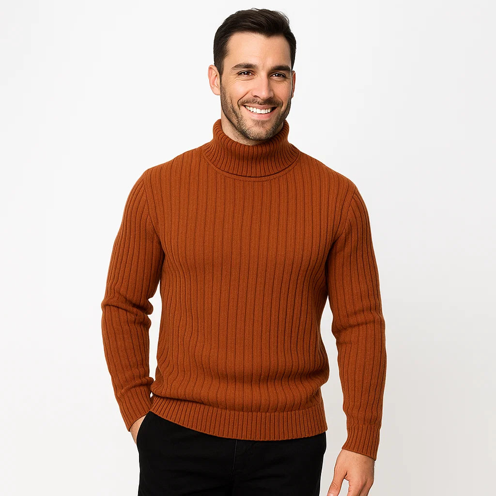Men_Ribbed_Turtleneck_Sweater_Brown_Wool_Knit_Warm_Fit_Arc&Loom