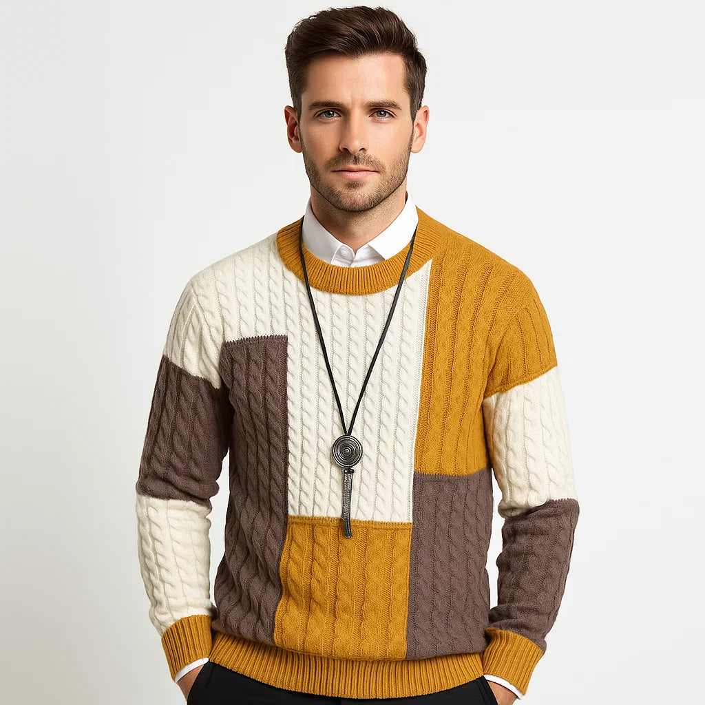 Men_Relaxed_Fit_Sweater_Brown_Soft_Knit_Urban_Style_Arc&Loom
