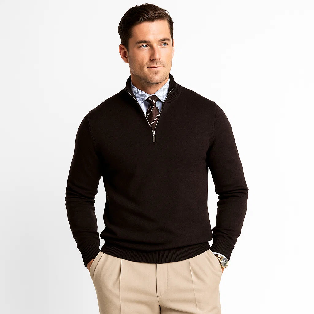 Men_Zip_Up_Sweater_Black_Merino_Knit_Casual_Fit_Arc&Loom