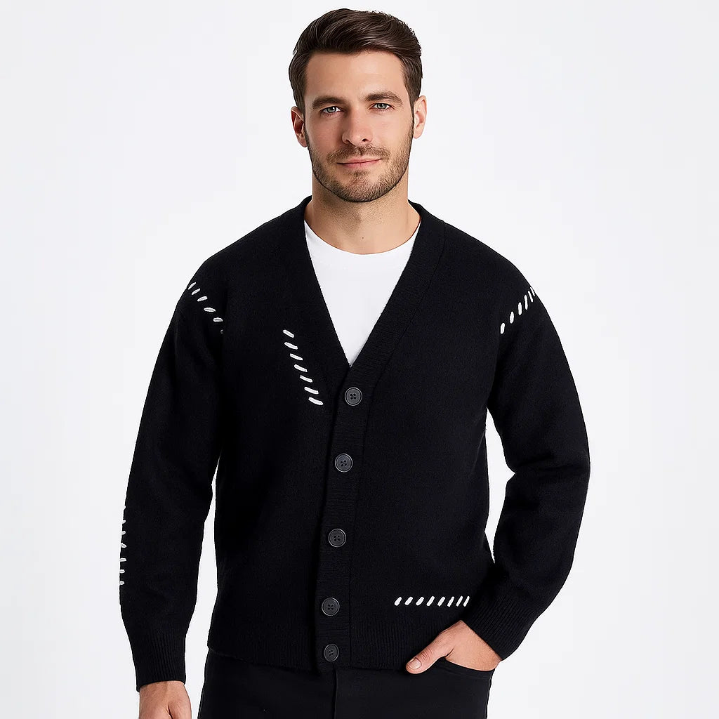 Men_V_Neck_Cardigan_Black_Knit_wear_Classic_Casual_Fit_Arc&Loom
