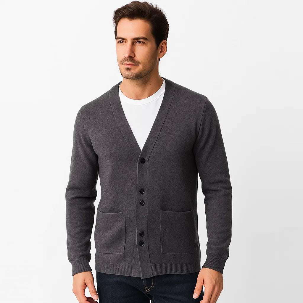 Men_Wool_Cardigan_Gray_V_Neck_Classic_Fit_Arc&Loom