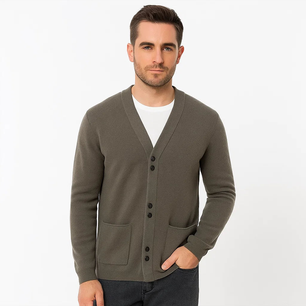 Men_Wool_Cardigan_Olive_Green_V_Neck_Classic_Fit_Arc&Loom