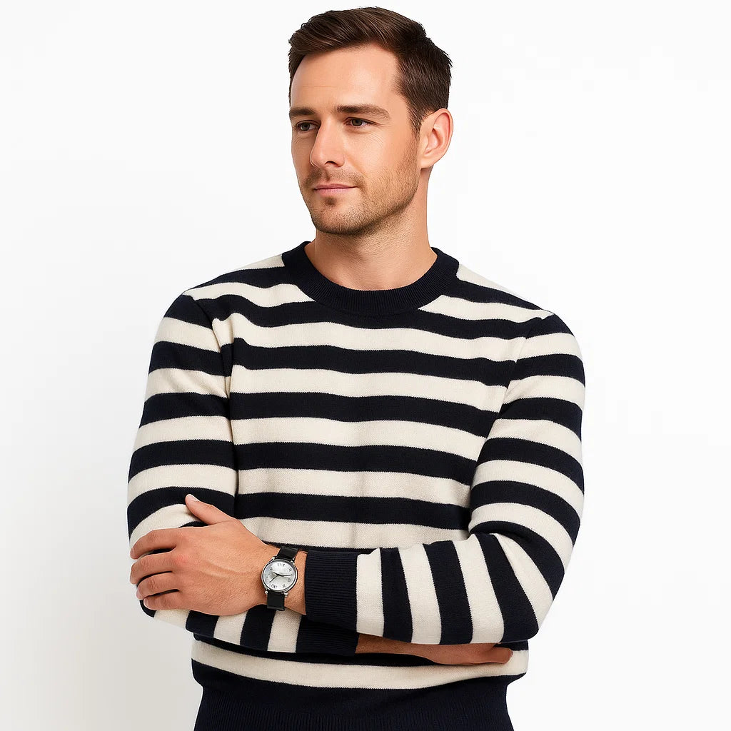 Men_Wool_Sweater_Black_Crewneck_Striped_Knit_Style_Arc&Loom