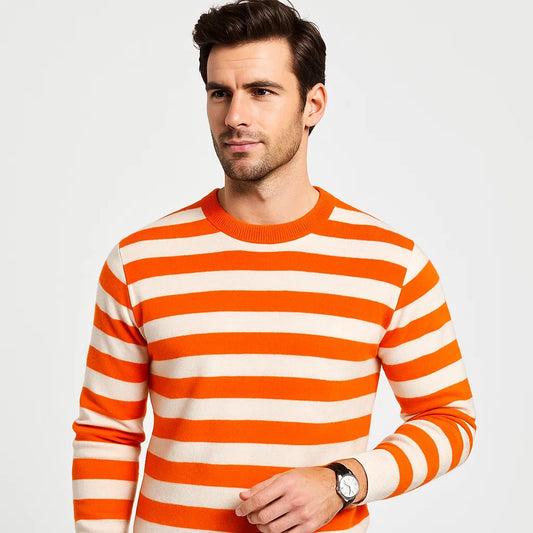 Men_Wool_Sweater_Orange_Crewneck_Striped_Knit_Style_Arc&Loom
