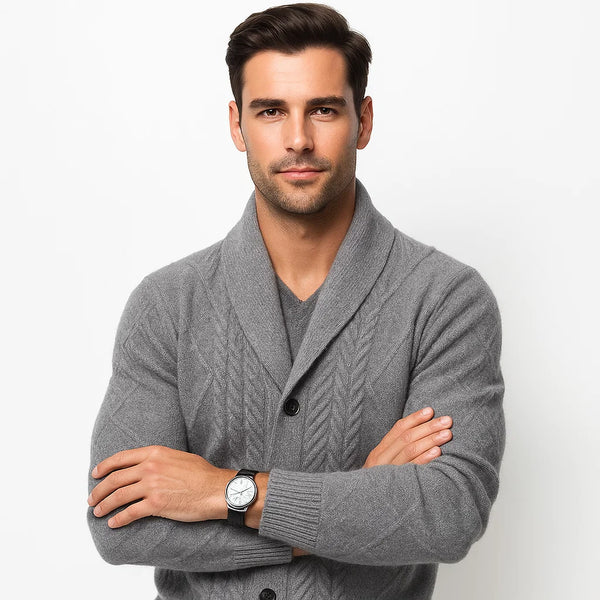Men_Merino_Wool_Cardigan_Gray_Shawl_Collar_Classic_Fit_Arc&Loom