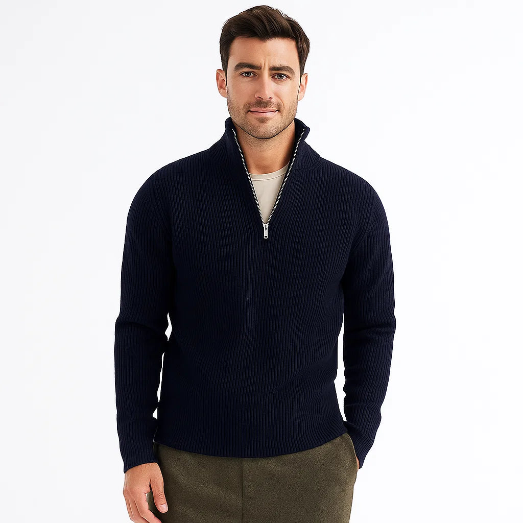 Men_Quarter_Zip_Sweater_Blue_Long_Sleeve_Casual_Fit_Arc&Loom