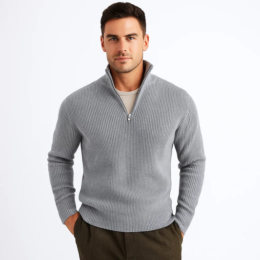 Men_Quarter_Zip_Sweater_Gray_Long_Sleeve_Casual_Fit_Arc&Loom