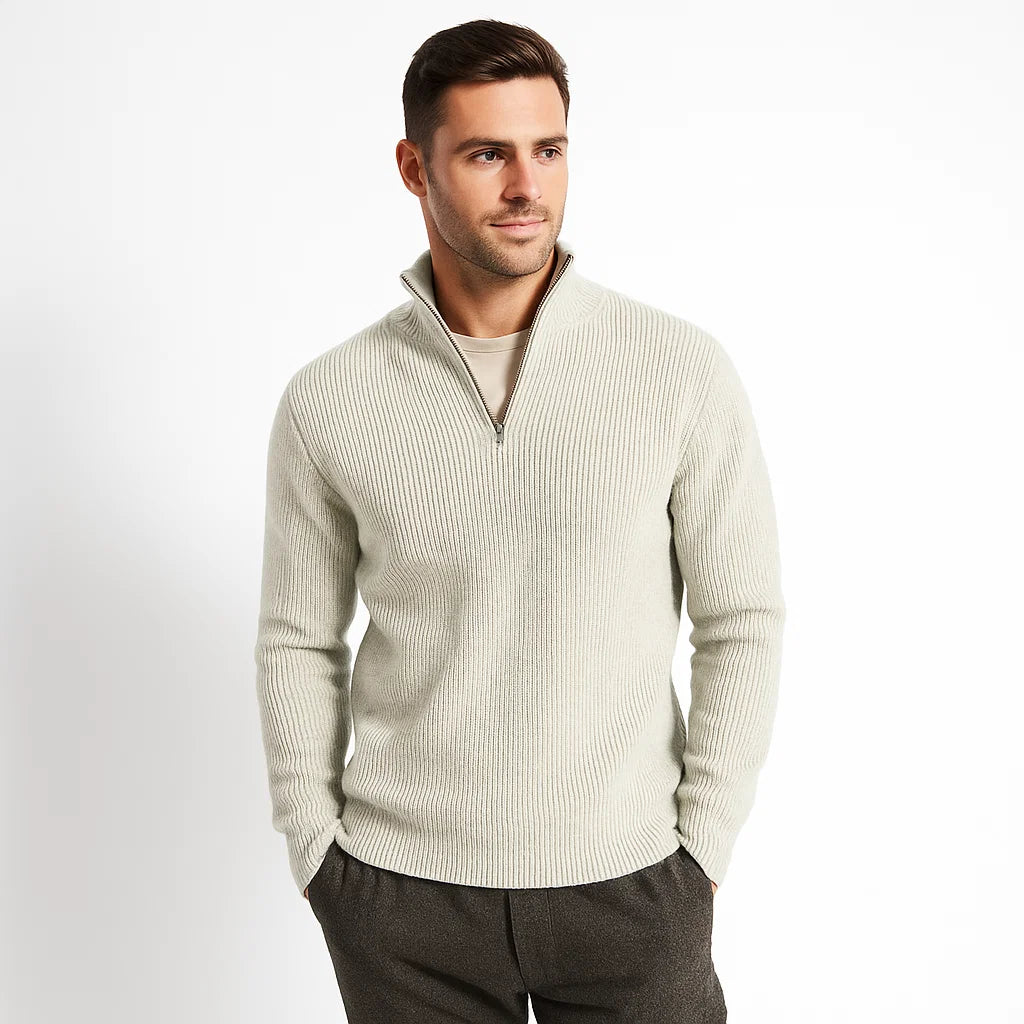 Men_Quarter_Zip_Sweater_Beige_Long_Sleeve_Casual_Fit_Arc&Loom