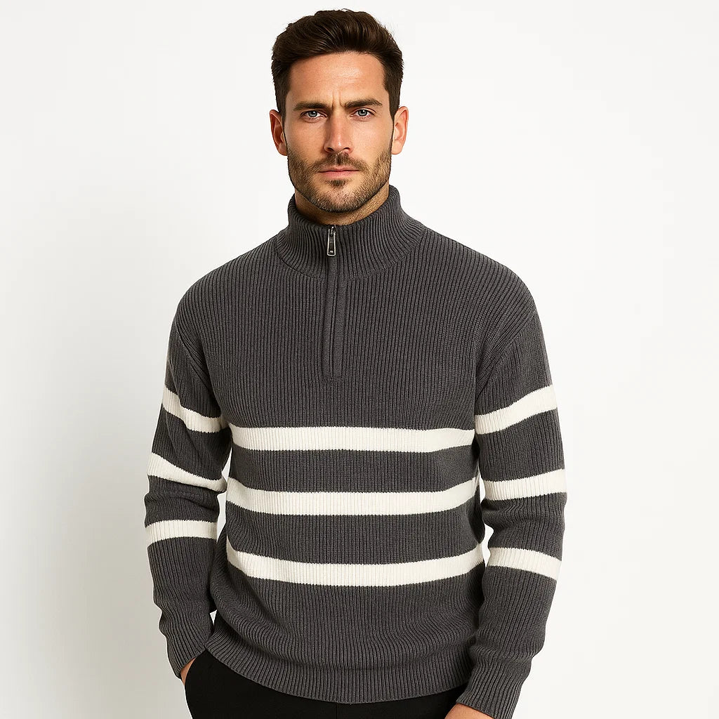 Men_Casual_Zip_Sweater_Gray_Striped_Knit_Winter_Wear_Arc&Loom